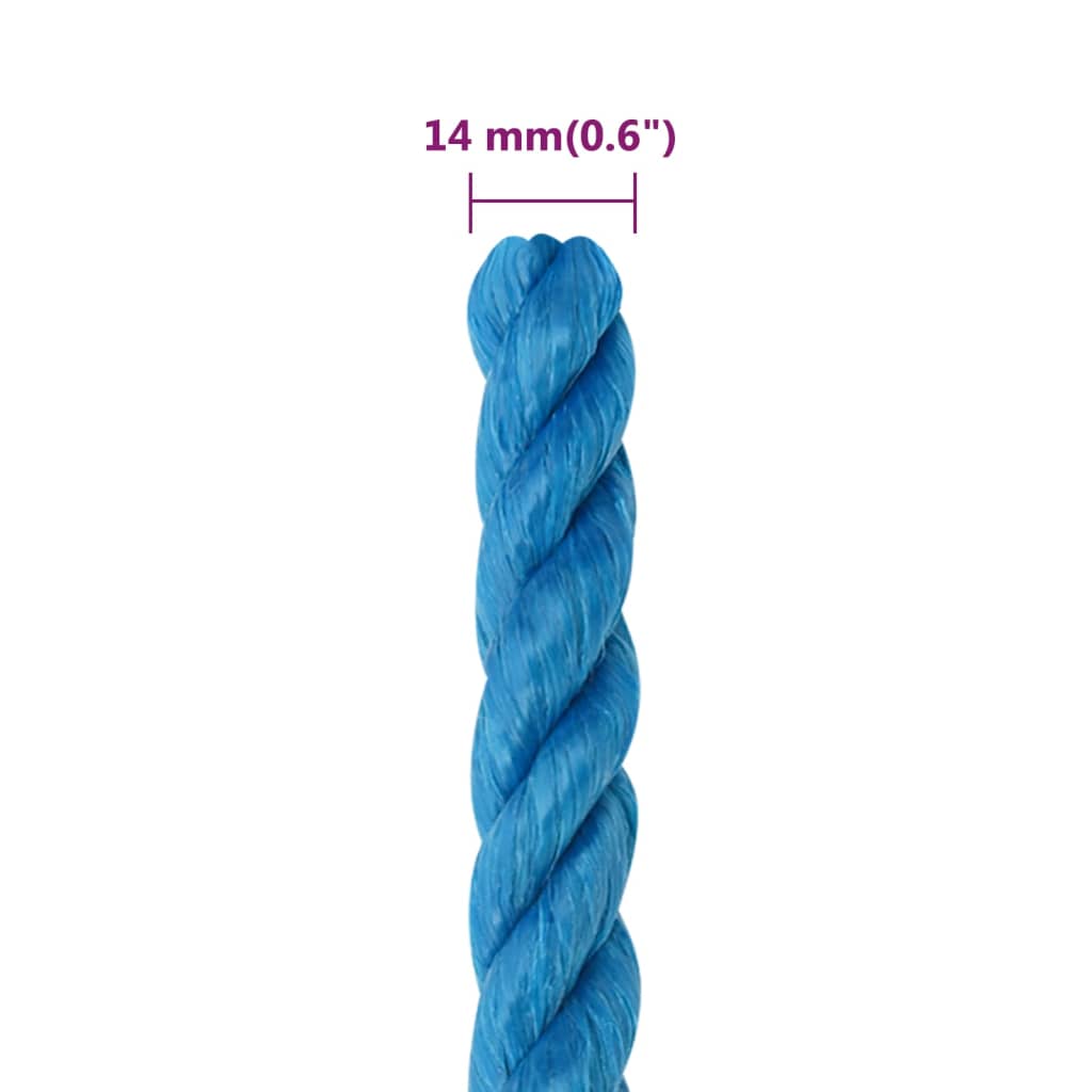 vidaXL Werktouw 14 mm 25 m polypropeen blauw - Afbeelding 6