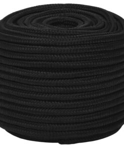 vidaXL Werktouw 14 mm 250 m polyester zwart