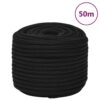 vidaXL Werktouw 14 mm 50 m polyester zwart