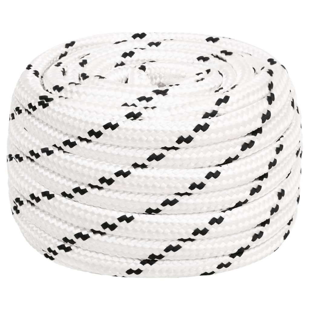 vidaXL Werktouw 16 mm 100 m polyester wit