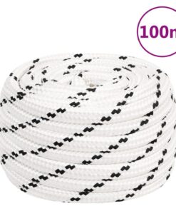 vidaXL Werktouw 16 mm 100 m polyester wit