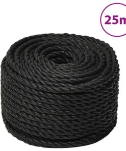 vidaXL Werktouw 16 mm 25 m polypropeen zwart