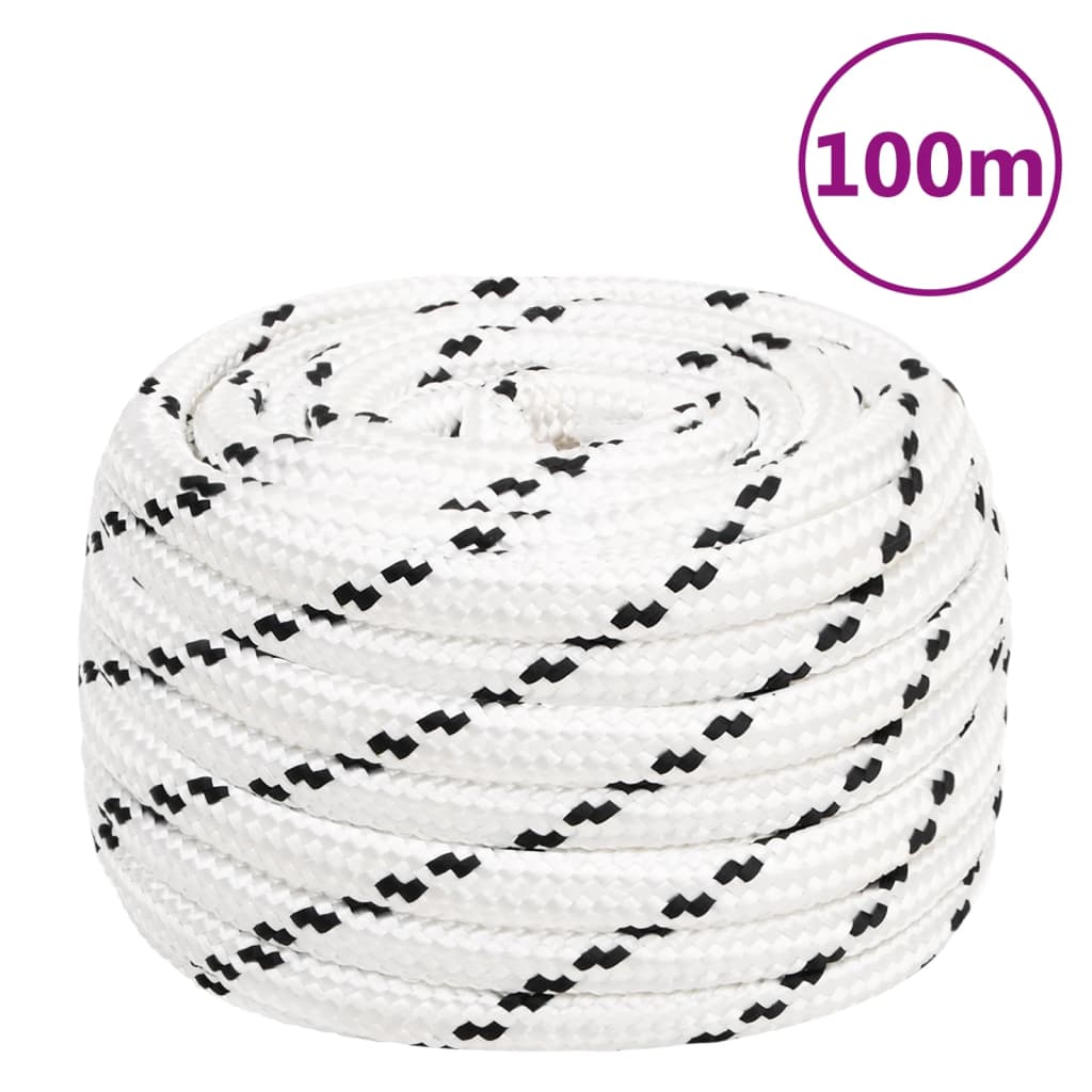 vidaXL Werktouw 18 mm 100 m polyester wit