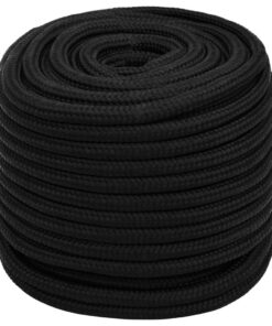 vidaXL Werktouw 18 mm 100 m polyester zwart