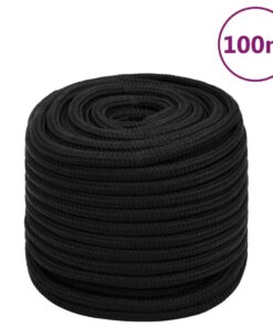 vidaXL Werktouw 18 mm 100 m polyester zwart