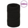 vidaXL Werktouw 2 mm 100 m polyester zwart