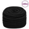 vidaXL Werktouw 20 mm 100 m polyester zwart