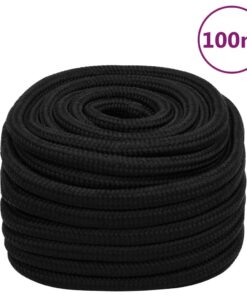vidaXL Werktouw 20 mm 100 m polyester zwart