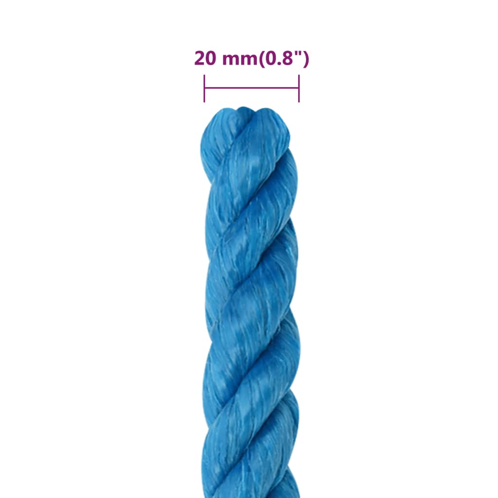vidaXL Werktouw 20 mm 100 m polypropeen blauw - Afbeelding 6