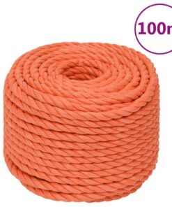 vidaXL Werktouw 20 mm 100 m polypropeen oranje
