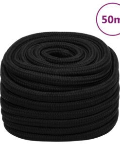 vidaXL Werktouw 20 mm 50 m polyester zwart