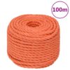 vidaXL Werktouw 24 mm 100 m polypropeen oranje