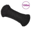 vidaXL Werktouw 3 mm 100 m polypropeen zwart