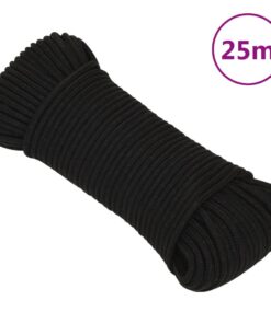 vidaXL Werktouw 3 mm 25 m polyester zwart