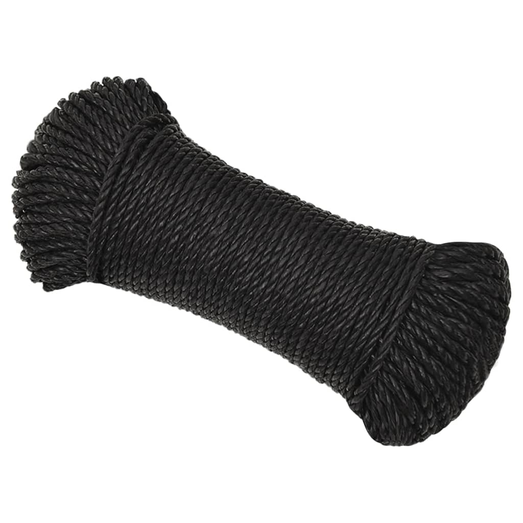 vidaXL Werktouw 3 mm 25 m polypropeen zwart