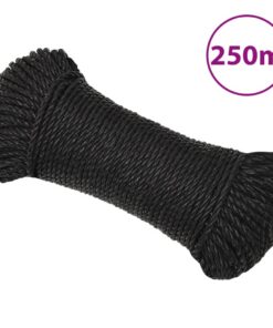 vidaXL Werktouw 3 mm 250 m polypropeen zwart