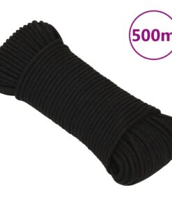 vidaXL Werktouw 3 mm 500 m polyester zwart