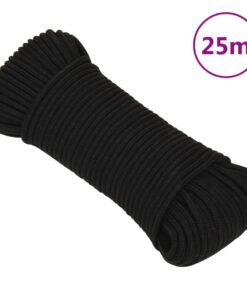 vidaXL Werktouw 4 mm 25 m polyester zwart