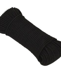 vidaXL Werktouw 5 mm 50 m polyester zwart