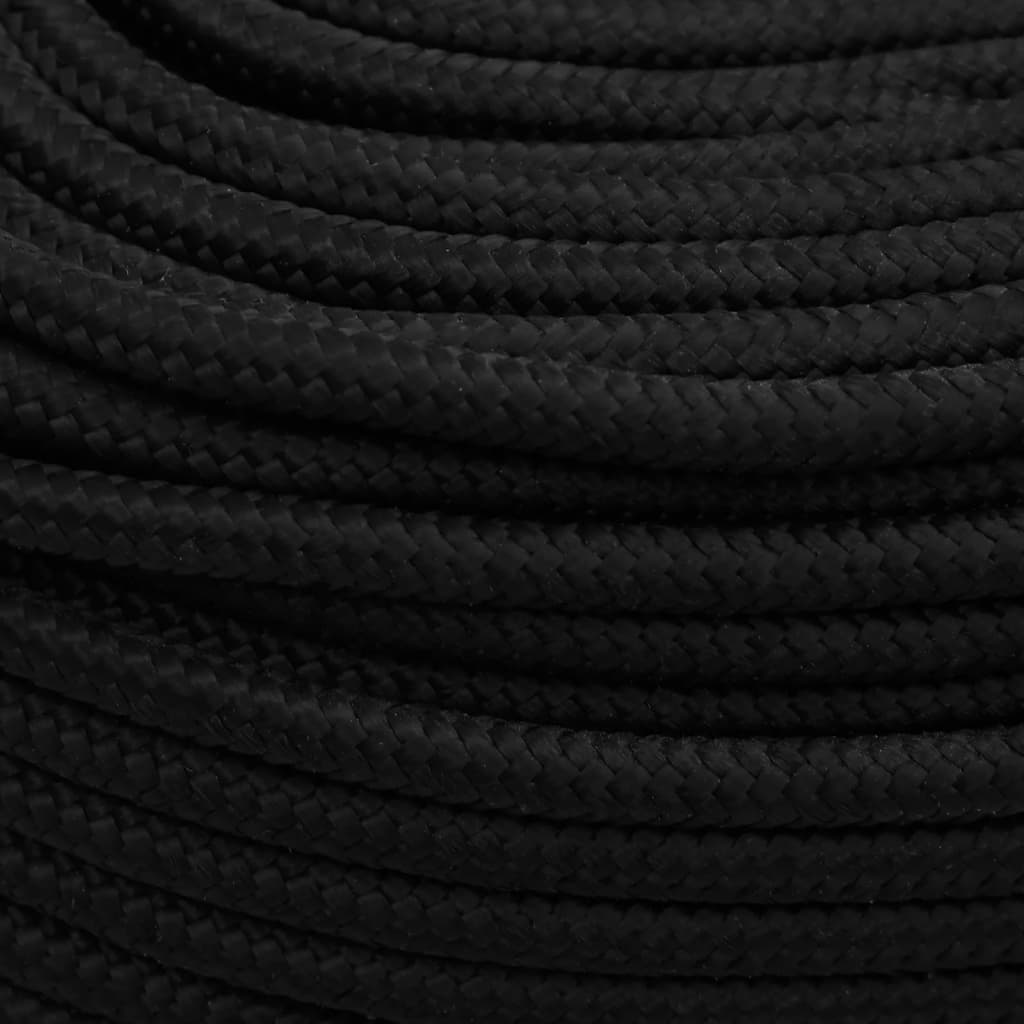 vidaXL Werktouw 6 mm 25 m polyester zwart - Image 4