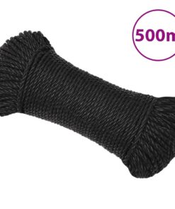 vidaXL Werktouw 6 mm 500 m polypropeen zwart