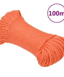 vidaXL Werktouw 8 mm 100 m polypropeen oranje