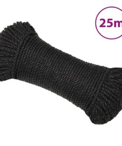 vidaXL Werktouw 8 mm 25 m polypropeen zwart
