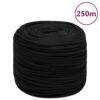 vidaXL Werktouw 8 mm 250 m polyester zwart