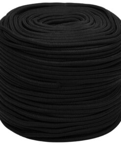 vidaXL Werktouw 8 mm 50 m polyester zwart