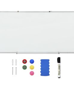 vidaXL Whiteboard magnetisch 110x60 cm staal wit
