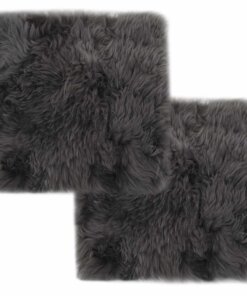 vidaXl Stoelkussens 2 st 40x40 cm echt schapenvacht lichtgrijs