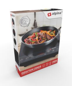 Alpina 1-Pits Inductiekookplaat 2000W Zwart