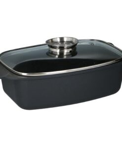 Alpina Braadslee met Glazen Deksel 5.5L 39.5x22.5x10.8 cm Zwart