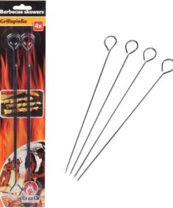 BBQ Collection Barbecuespies 24 cm 4 Stuks RVS