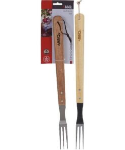 BBQ Vork RVS/Hout 46x7cm