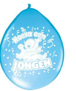 Ballon Hoera een Jongen 30cm 8 stuks