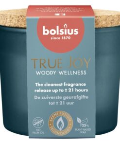 Bolsius True Joy Woody Wellness Geurkaars 6.6x8.3 cm Blauw