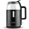 Bourgini Glazen Waterkoker 1.5L Zwart/Transparant
