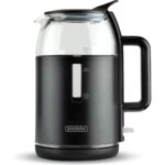 Bourgini Glazen Waterkoker 1.5L Zwart/Transparant