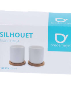 Bredemeijer Umea Theemokken 200 ml 2 Stuks Bamboe/Wit Keramiek