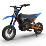 Crossmotor, elektrisch aangedreven motor voor kinderen 24 volt in het blauw