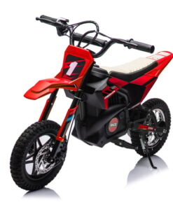 Crossmotor, elektrisch aangedreven motor voor kinderen 24 volt in het rood