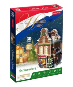 Cubic Fun 3D Puzzel Hollands Huisje Winter Kaaswinkel + Licht 60 Stukjes