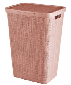 Curver Wasmand Met Deksel Jute-Look 58L Roze