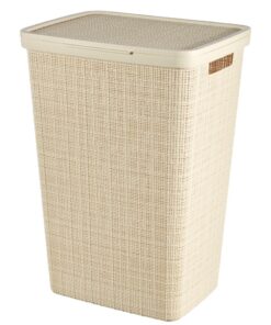 Curver Wasmand met Deksel Jute-Look 58L Cr&egrave;me