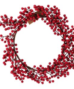 Decoratie Kerstkrans met Rode Bessen 50 cm