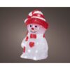 Decoratie LED Sneeuwpop 13.3x16.8x25.2 cm Acryl/Rood/Wit