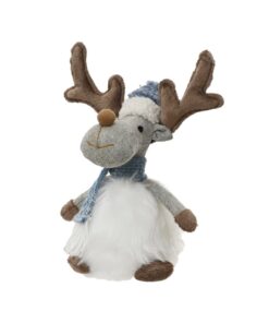 Decoratie Winter Hert 19x12x22 cm Wit