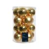Decoris Glazen Kerstballen 8 cm 16 Stuks Goud