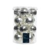 Decoris Glazen Kerstballen 8 cm 16 Stuks Zilver